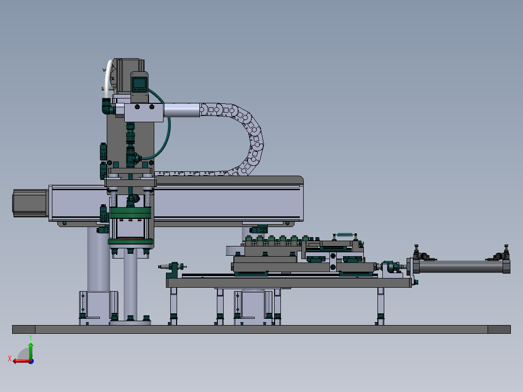 六工位直线等距&圆周等分互转机构后视图