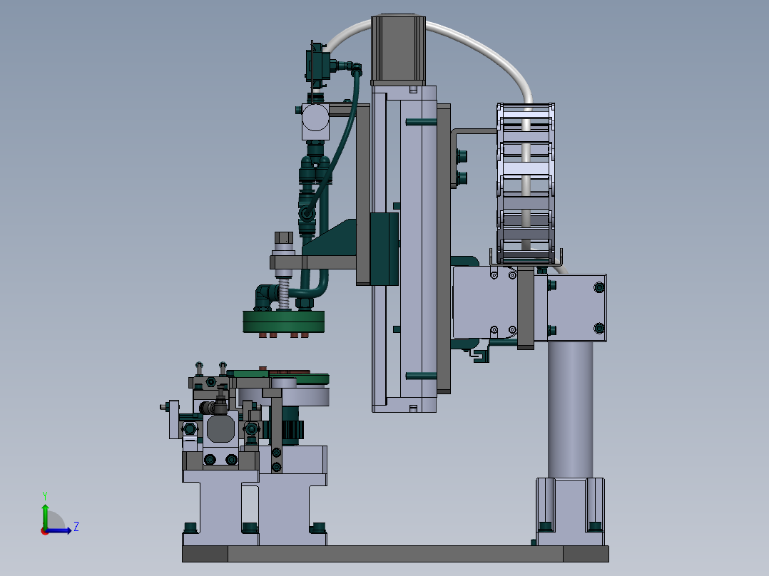 六工位直线等距&圆周等分互转机构左视图