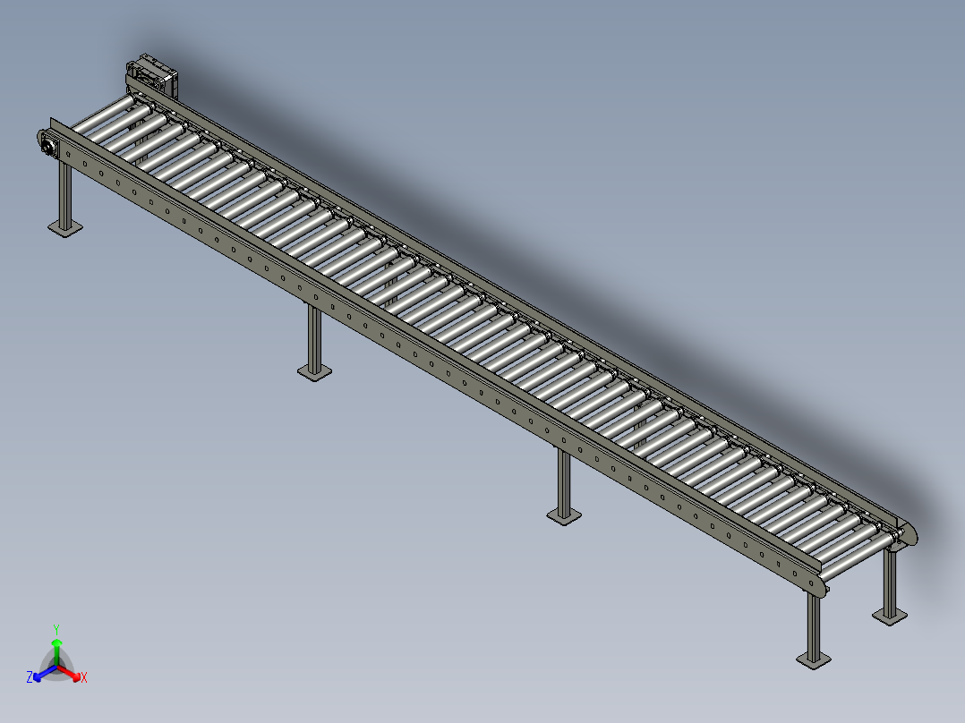滚筒输送机4300X500X500毫米-stp