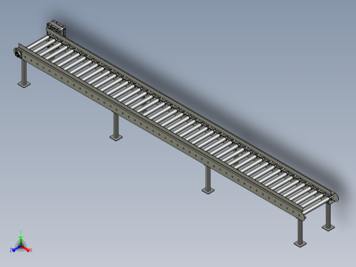 滚筒输送机4300X500X500毫米-stp