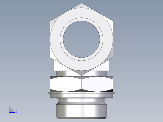 卡套式工业通用硬管接头EO_Adjustable_locknut_branch_tee_TEE28ZLMCF左视缩略图