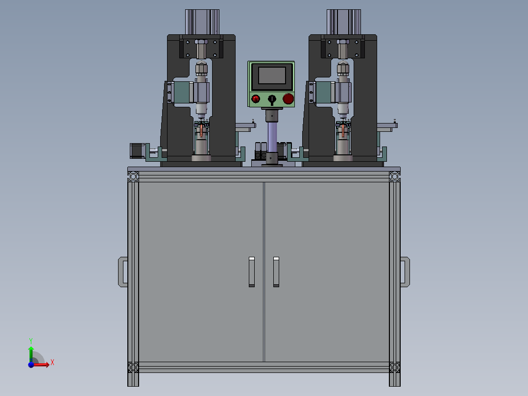丝杆阀体双工位装配机sw18可编辑前视图