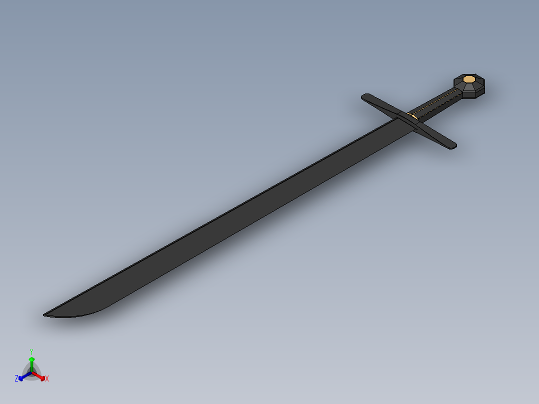 剑、宝剑(83)正等轴测图