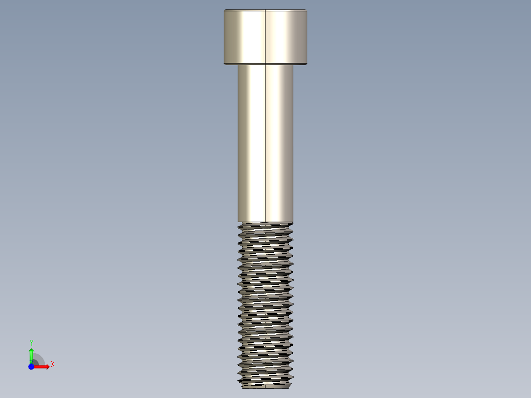 Screw_DIN_912_M12x70_A2.STEP公制内六角螺钉前视图