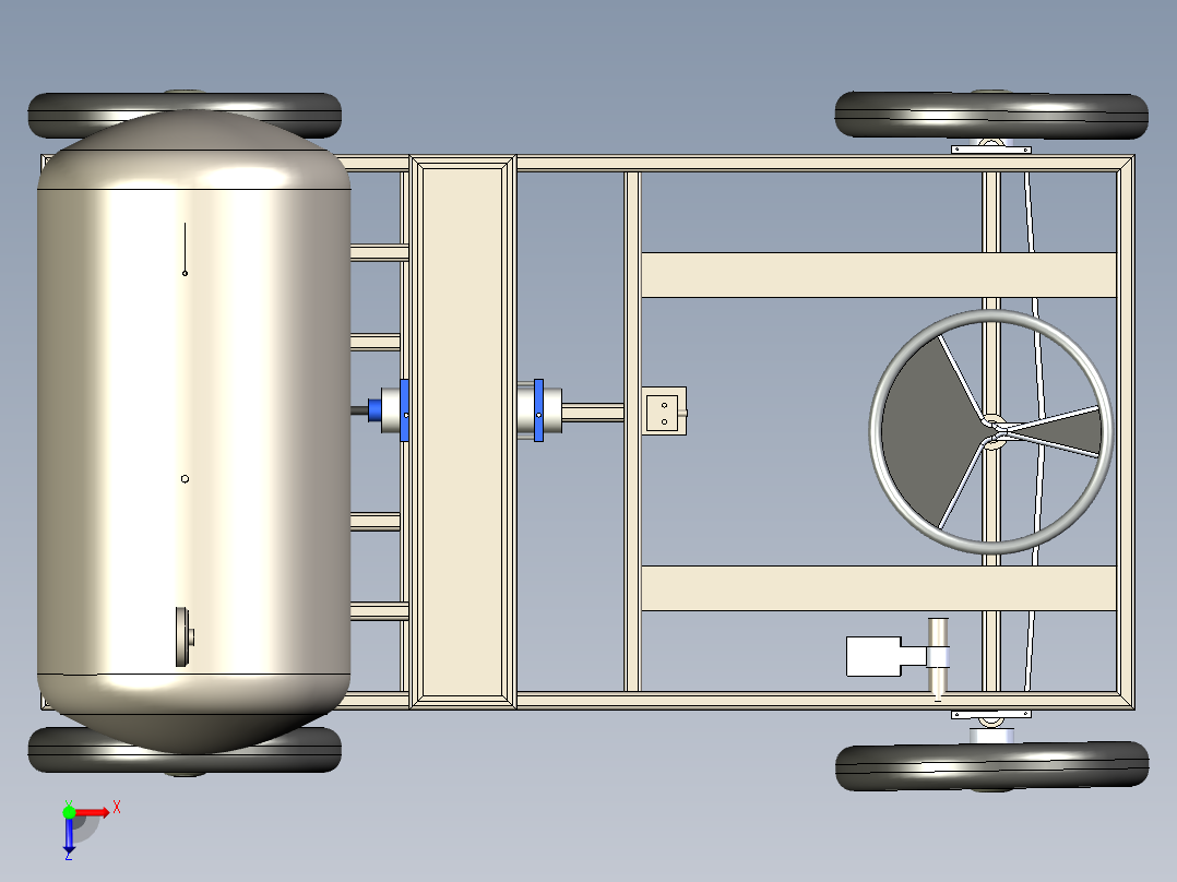 B3003955-气动车辆俯视图