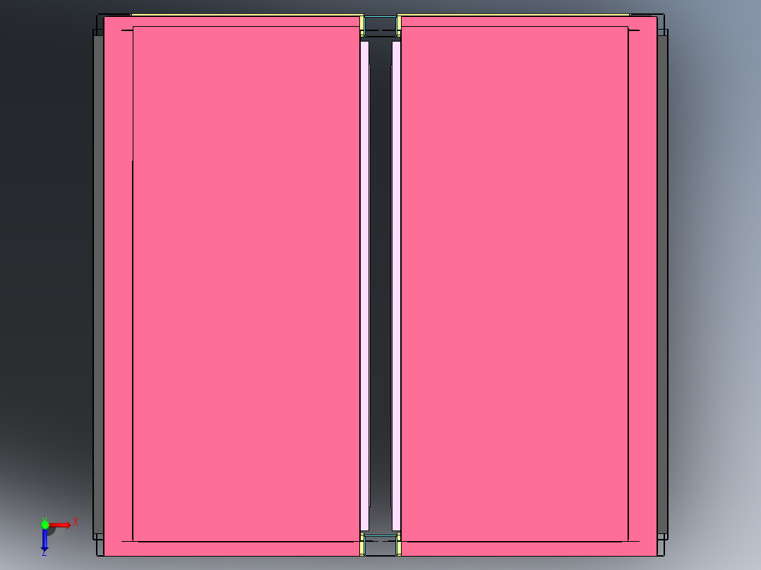 3 英尺 X 7 英尺中心架 v1俯视图