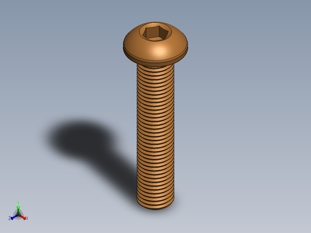 钮扣头螺栓m8x40 11正等轴测图