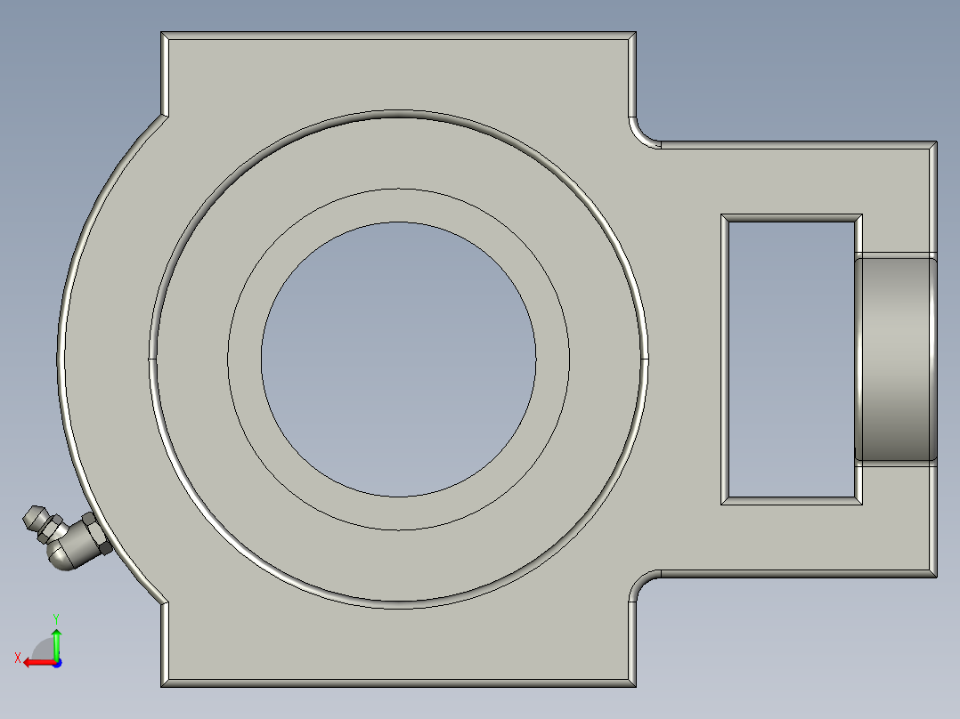UCT214d70带滑块座外球面轴承后视图