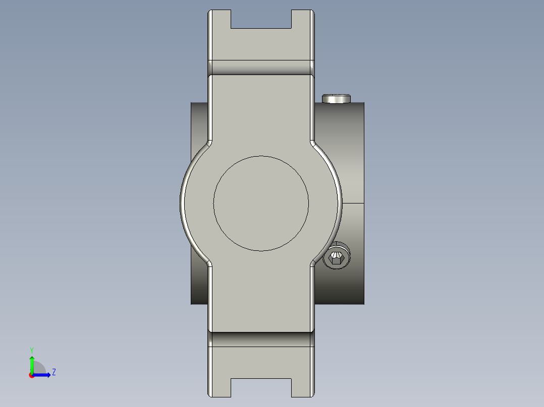 UCT214d70带滑块座外球面轴承左视图