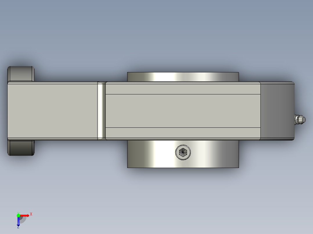 UCT214d70带滑块座外球面轴承俯视图