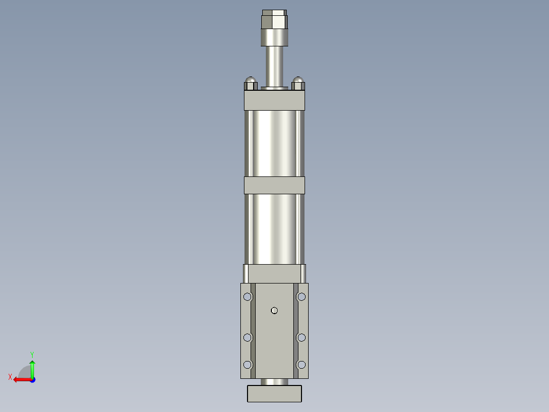 80X60-0-20倍力伸出可调汽缸后视图