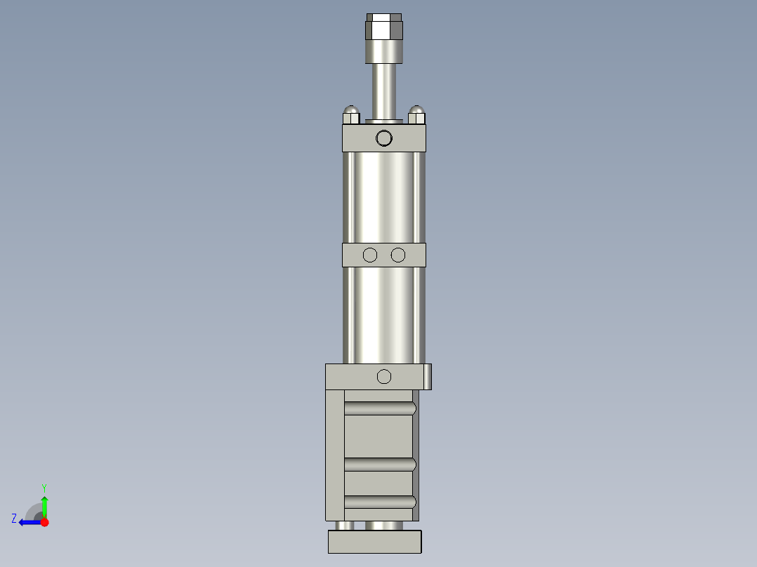 80X60-0-20倍力伸出可调汽缸右视图
