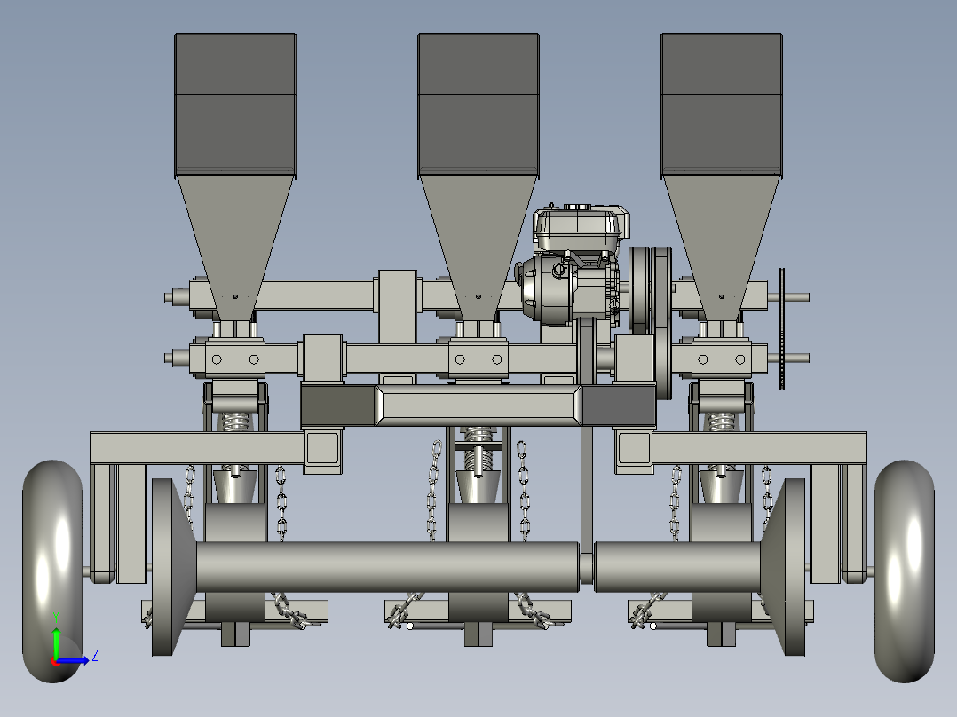 玉米大豆悬浮式玉米播种机左视图