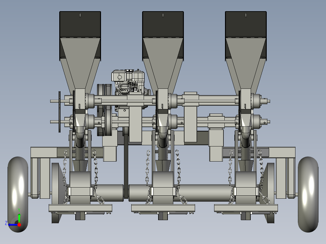 玉米大豆悬浮式玉米播种机右视图