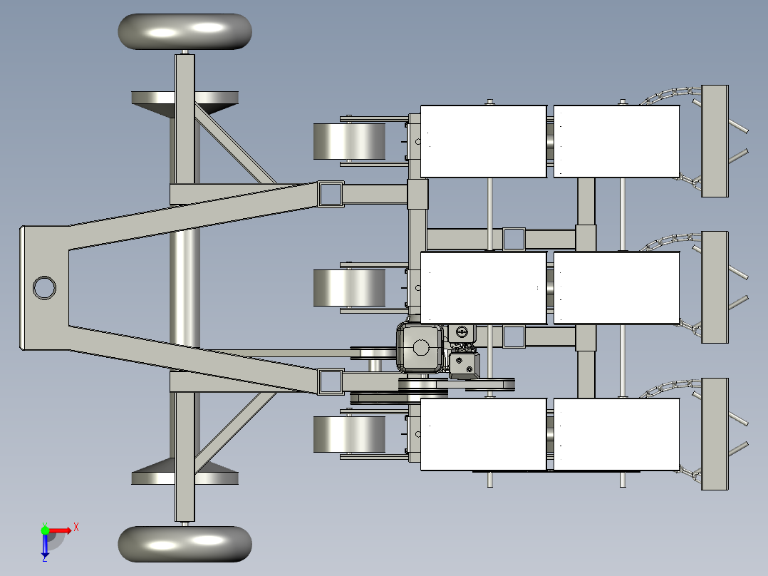 玉米大豆悬浮式玉米播种机俯视图