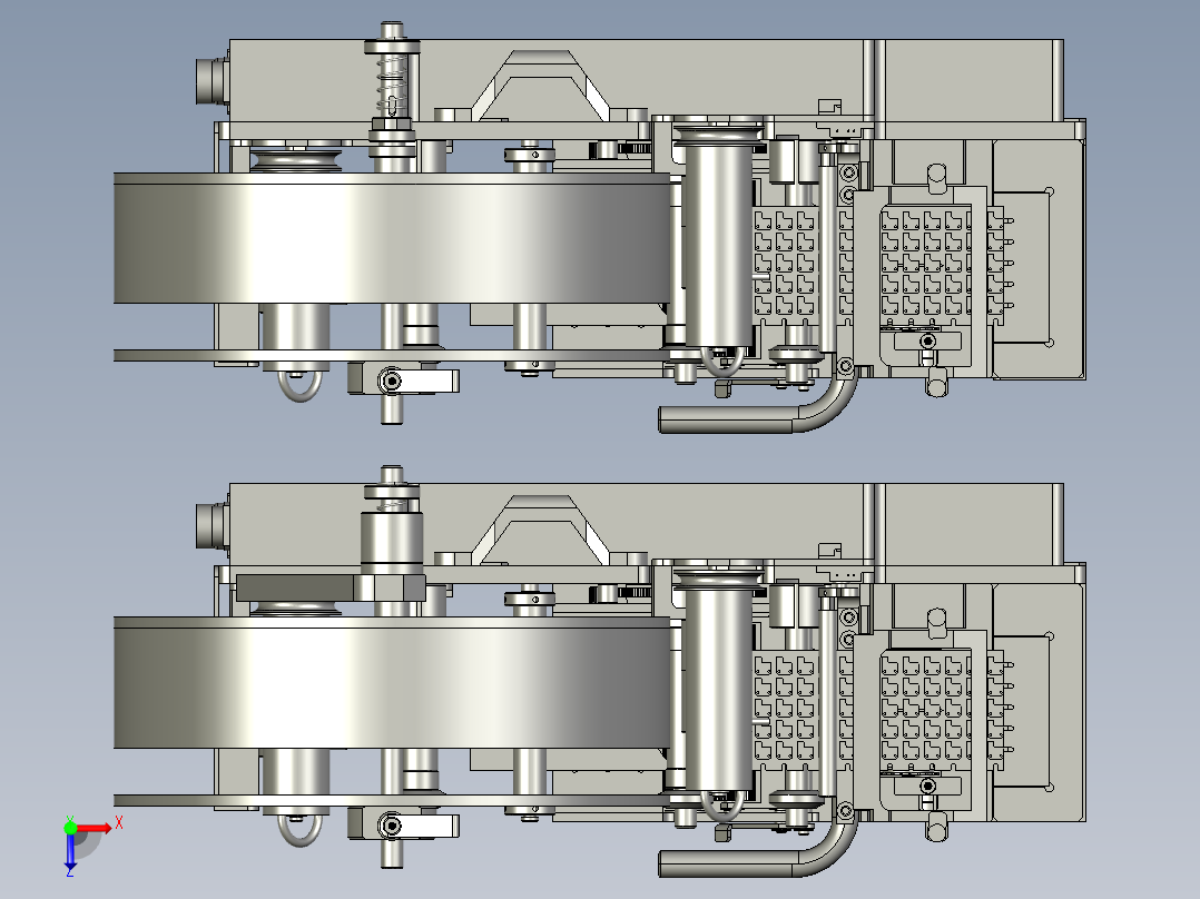 包装用贴标机的出标装置俯视图