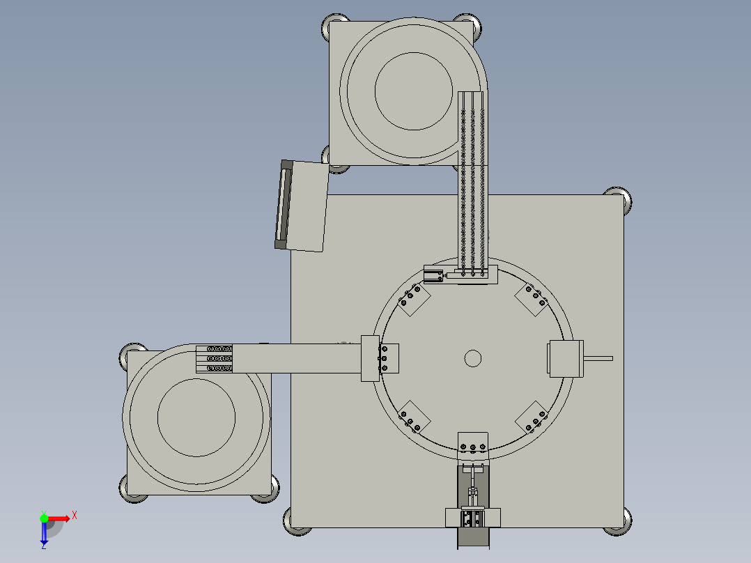 汽车塑料配件加工用装配打螺丝装置俯视图