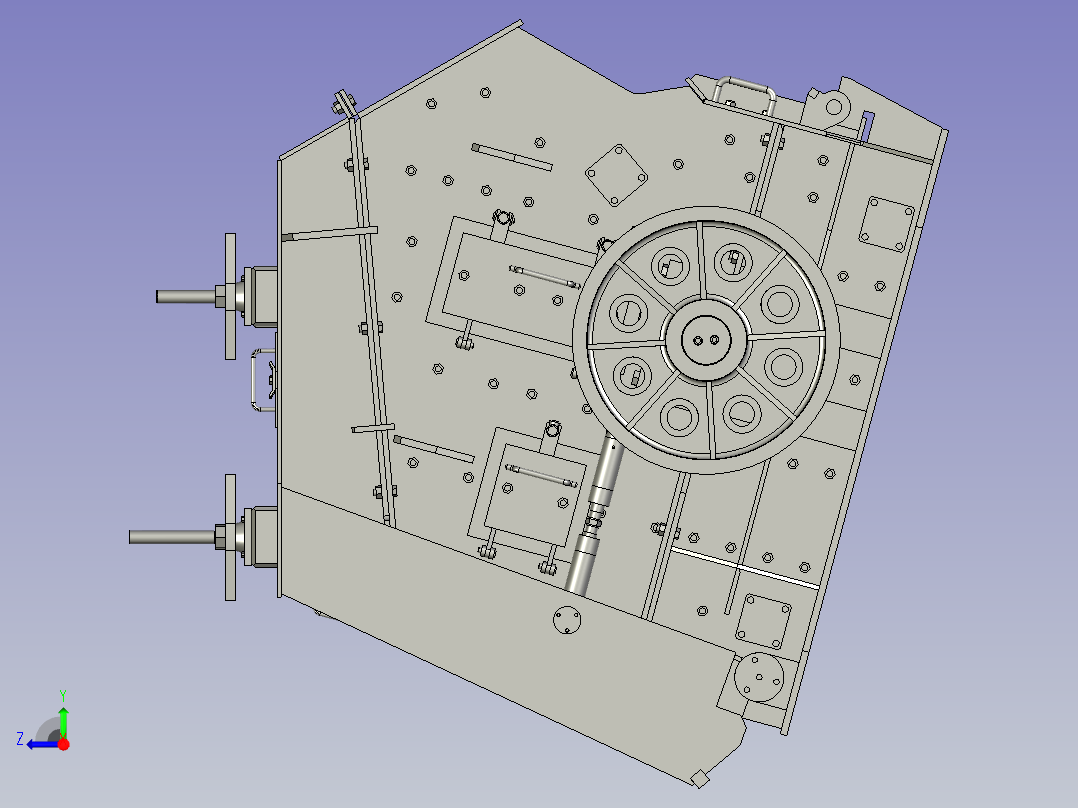 复摆颚式破碎机右视图