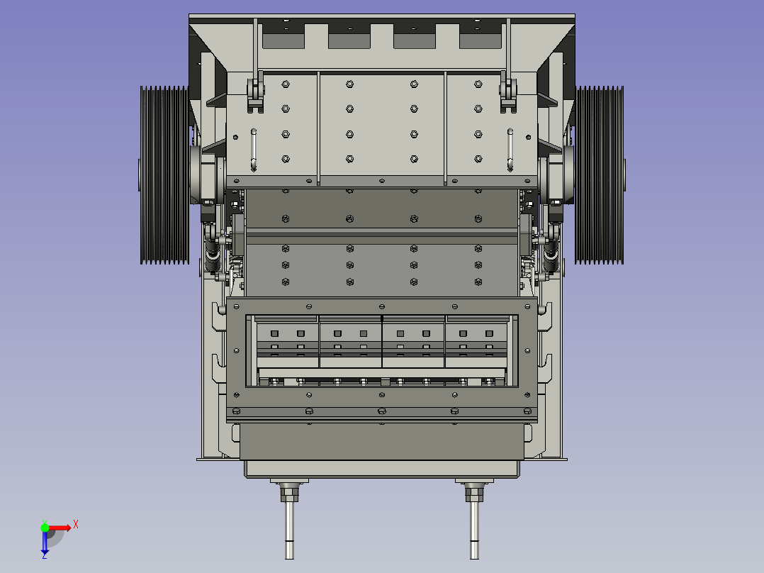 复摆颚式破碎机俯视图