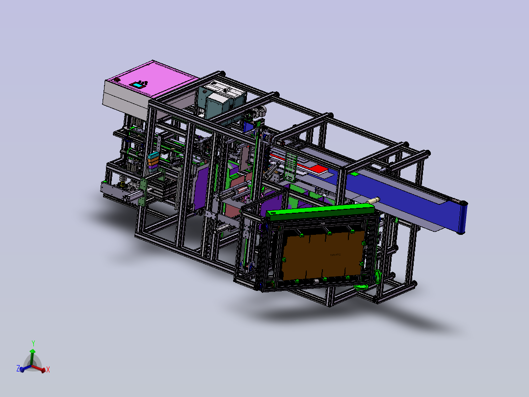 A44-纸板包装机（自动纸板开箱成形折弯封箱）sw21主视图