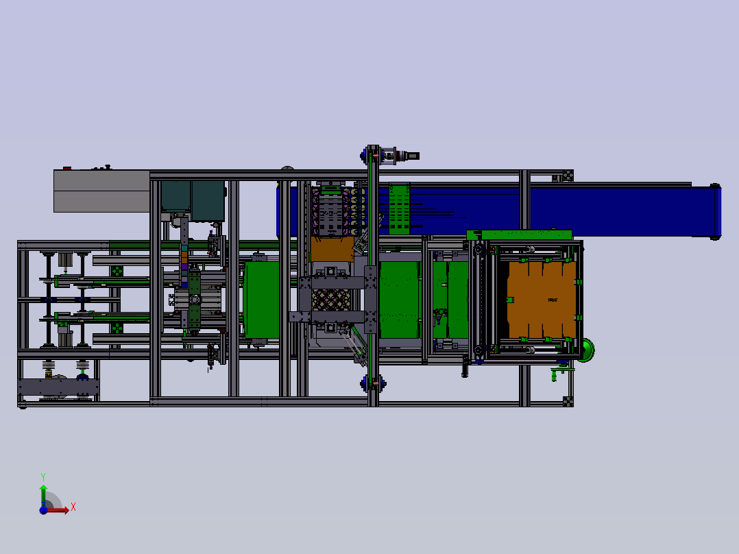 A44-纸板包装机（自动纸板开箱成形折弯封箱）sw21前视图