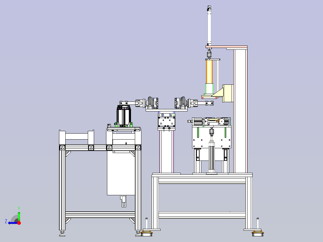 过滤器头部压装机3D图纸右视图