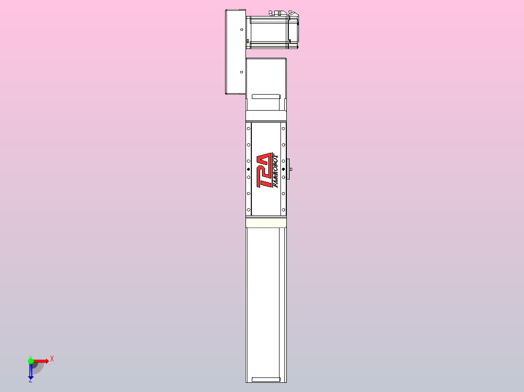 伺服电机集成皮带传动直线执行器TPA-OCB-100-192-L250-DR-P75-N3俯视图