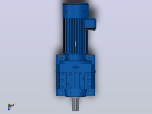 R87底脚轴伸式安装斜齿轮减速机R87-YVB1.5-4P-90L-M1-0°俯视缩略图