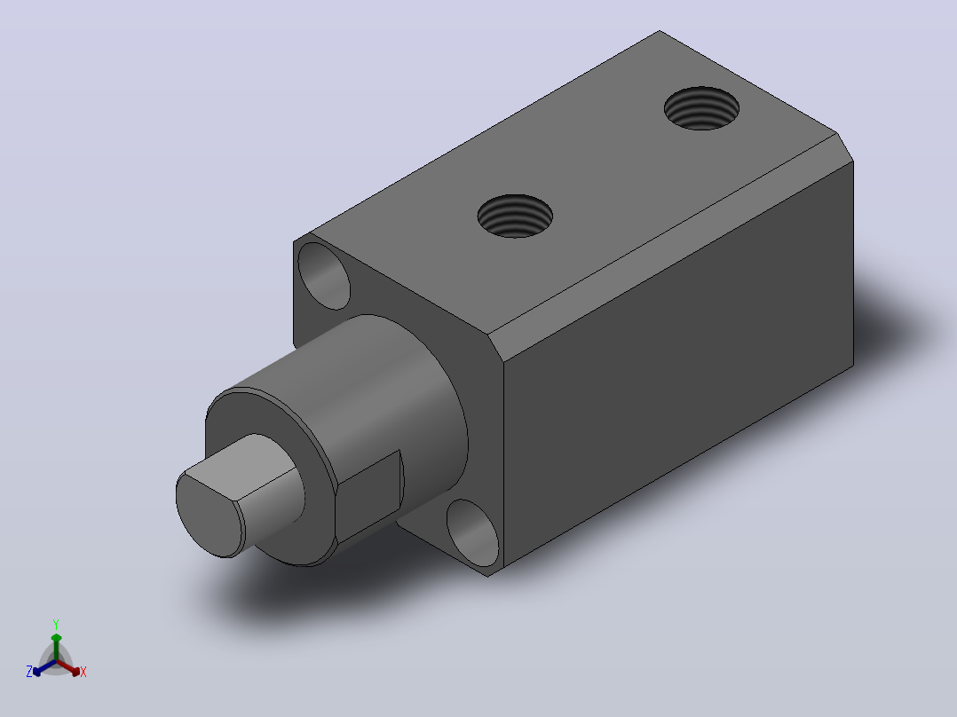 RSQ（φ16-φ20）扁柱型止动气缸[RSQB20-15DK]主视图
