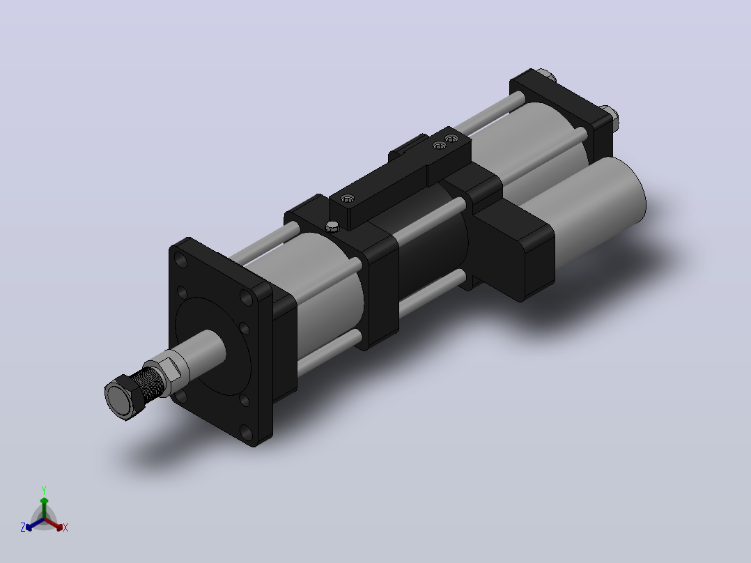 MPTF-5T系列快速型[MPTF-80-50-5-5T-M1-S1-0°]气压增压缸主视图
