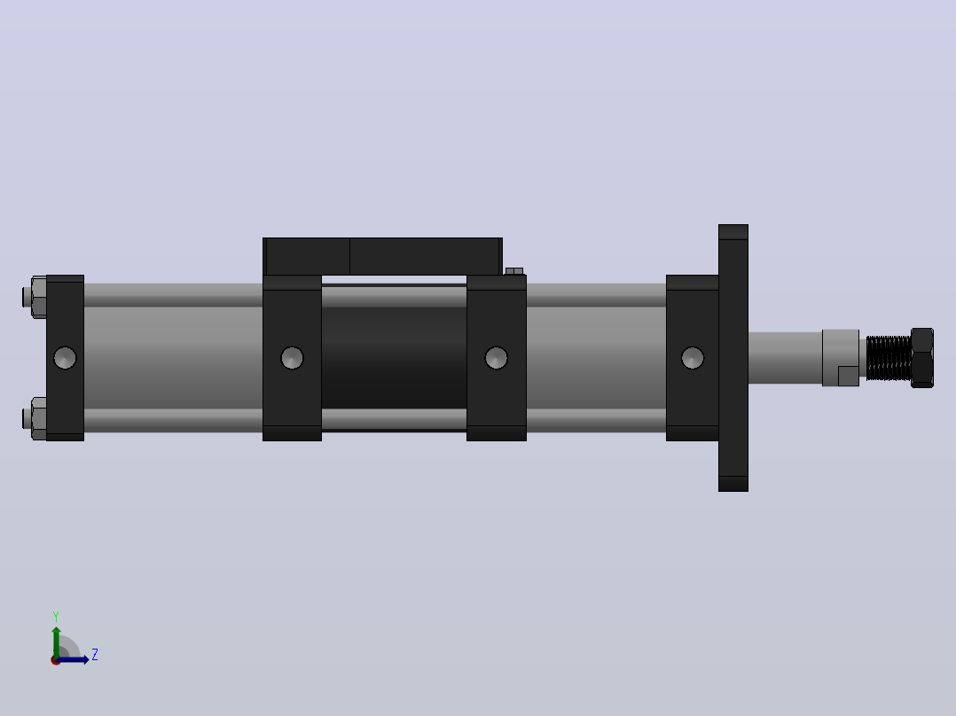 MPTF-5T系列快速型[MPTF-80-50-5-5T-M1-S1-0°]气压增压缸左视图