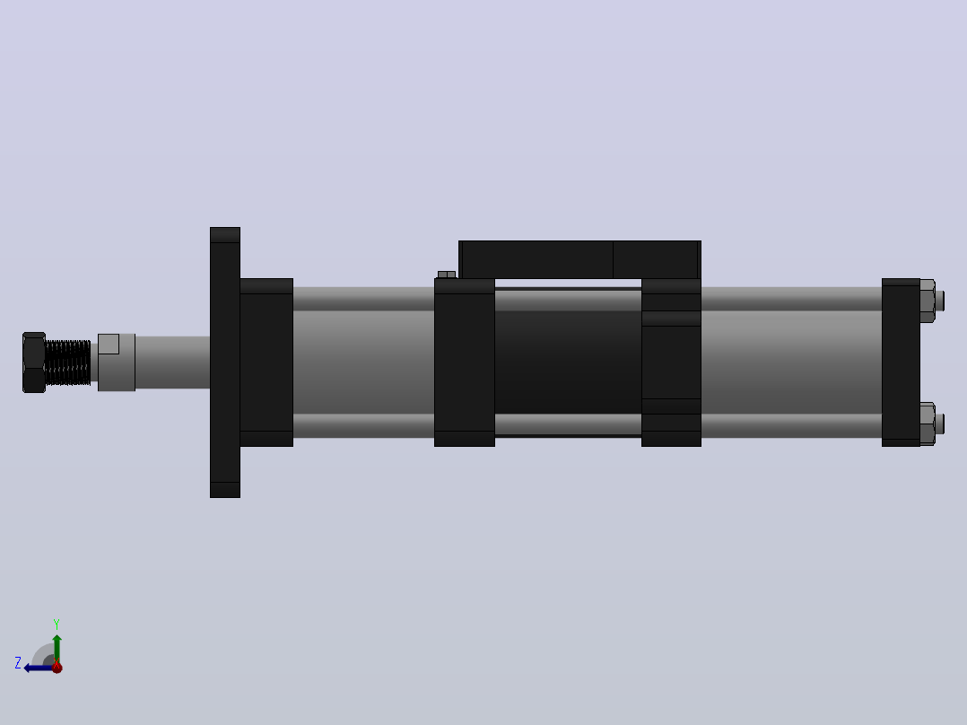 MPTF-5T系列快速型[MPTF-80-50-5-5T-M1-S1-0°]气压增压缸右视图
