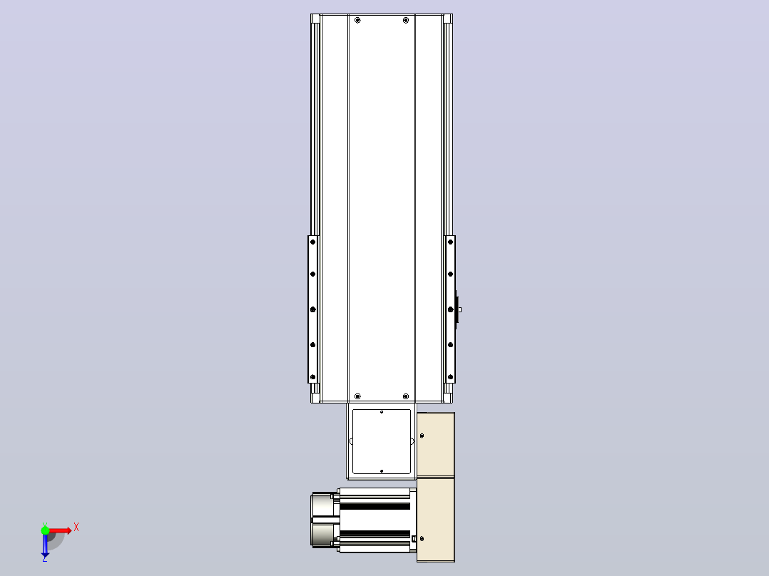 皮带直线轴半封闭可选导轨TPA-HNB-220D-176-L200-MR-Y-P1K-N3俯视图