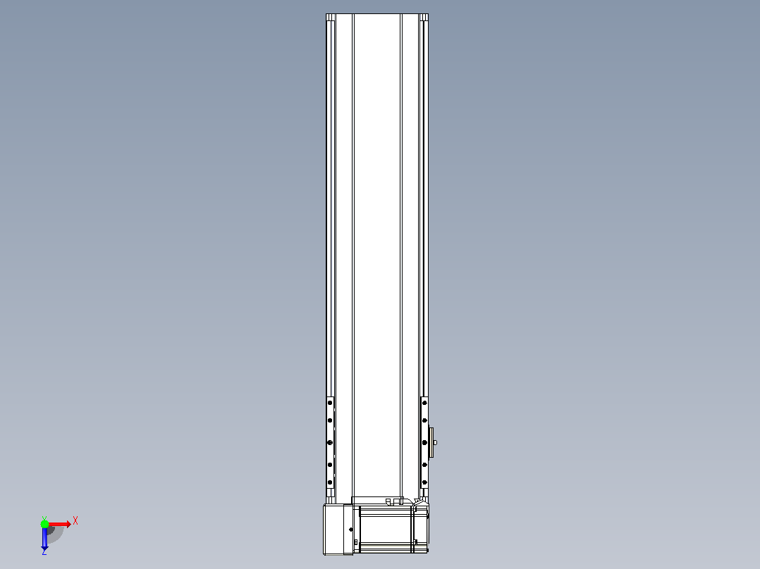 皮带直线轴半封闭可选导轨TPA-HNB-175D-140-L550-LU-Y-P75-N3俯视图