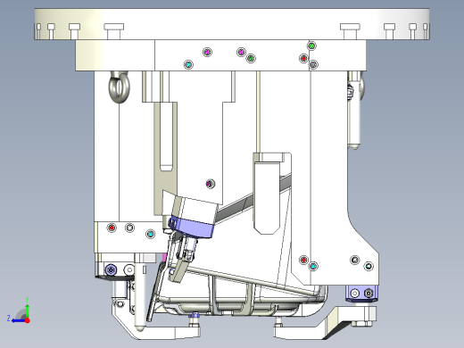 右前轮罩五轴夹具 卧加五轴保压形式液压夹具X_T右视缩略图