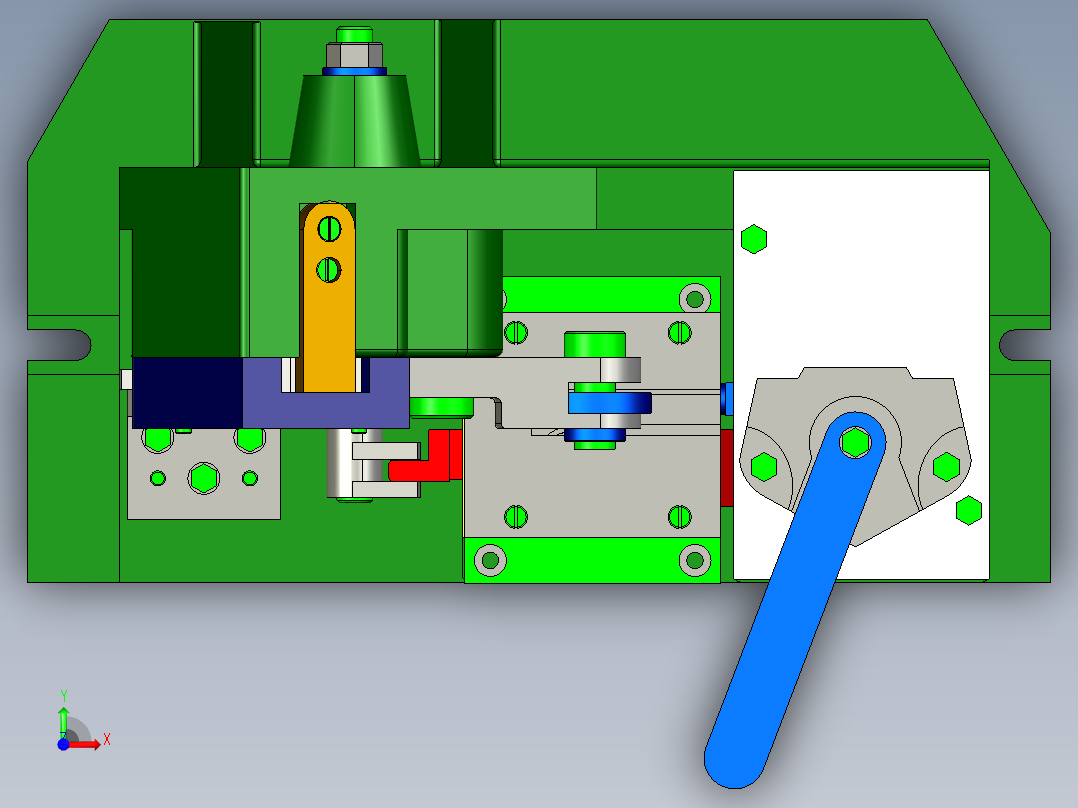 拨叉的CADCAPP设计及夹具PROE造型前视图