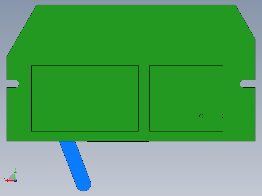 拨叉的CADCAPP设计及夹具PROE造型后视图