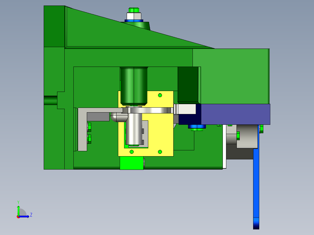 拨叉的CADCAPP设计及夹具PROE造型左视图