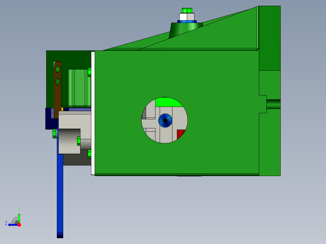 拨叉的CADCAPP设计及夹具PROE造型右视图
