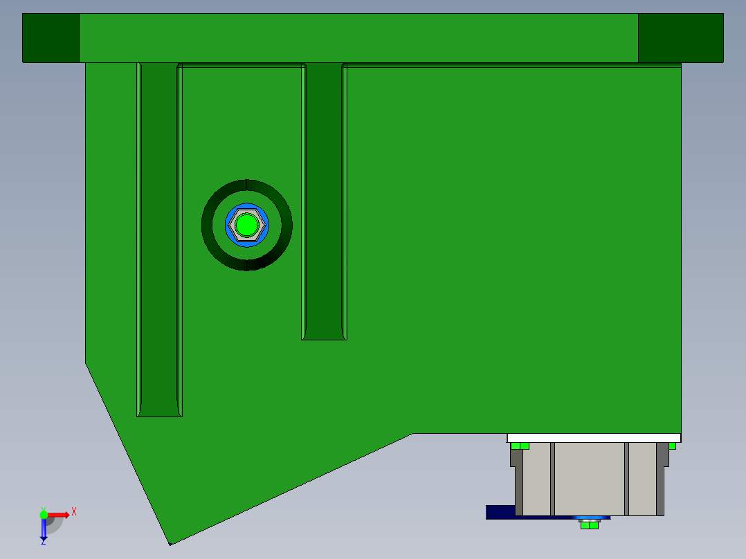 拨叉的CADCAPP设计及夹具PROE造型俯视图