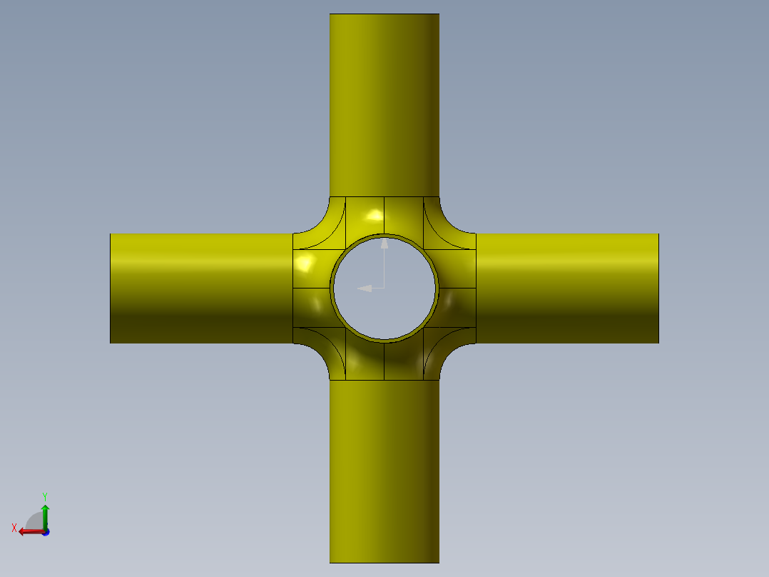 六通管3D模型后视图