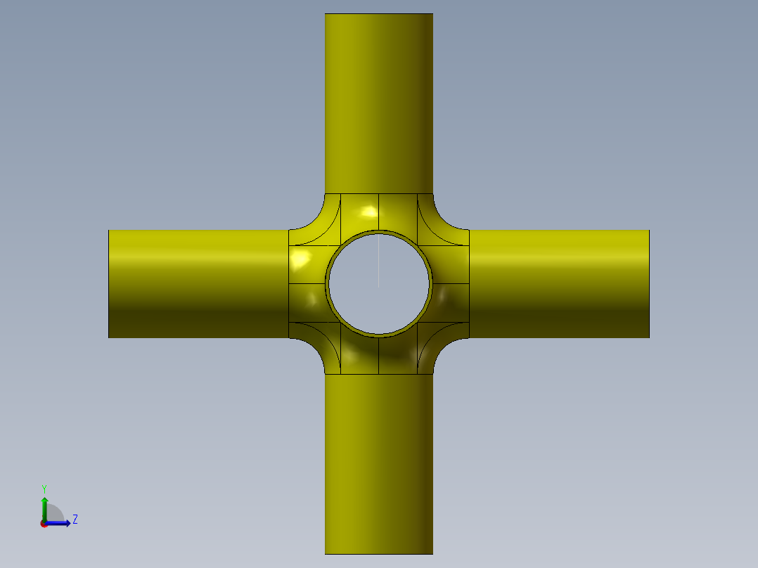 六通管3D模型左视图