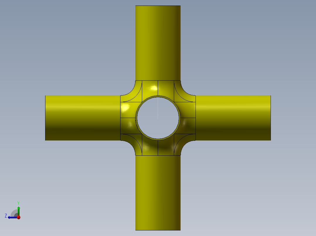 六通管3D模型右视图