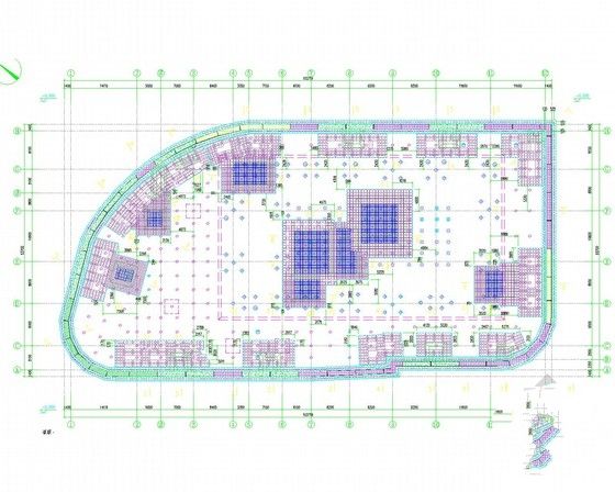 20米深基坑两墙合一地下连续墙加四道混凝土支撑支护CAD图纸