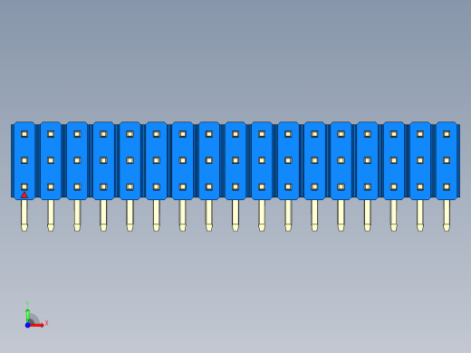 彩色公排针 100mil 2.54mm 系列-DS1022_blue_3x17p_100mil_TypeD_rev1.0前视缩略图