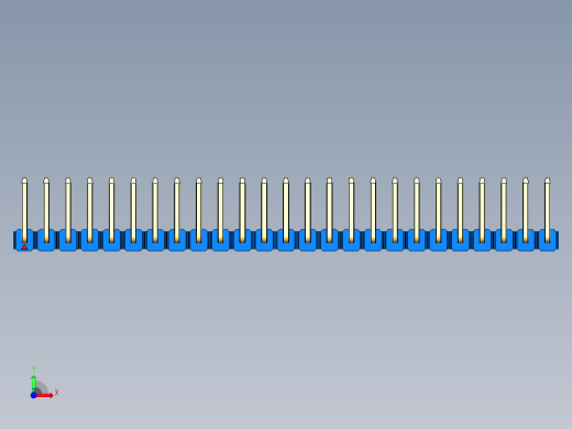 彩色公排针 100mil 2.54mm 系列-DS1022_blue_25p_100mil_TypeU_rev1.0前视缩略图