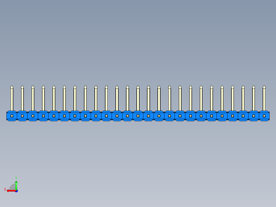 彩色公排针 100mil 2.54mm 系列-DS1022_blue_25p_100mil_TypeU_rev1.0后视图