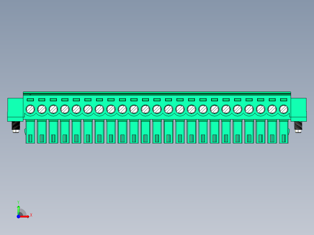 DEGSON 15EDG（公头） 3.5mm 螺钉锁紧，插拔式接线端子 FullPack-15EDGKM-3.5-23P-14-00AH前视图