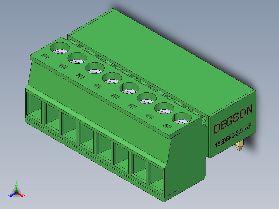 15EDG-3.5-8P(H-Vwt)正等轴测图