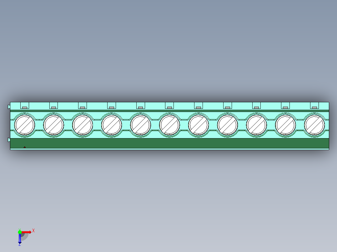 DEGSON DG636 系列 6.357.629.52mm 接线端子-DG636-7.62-11P-14-00AH俯视图